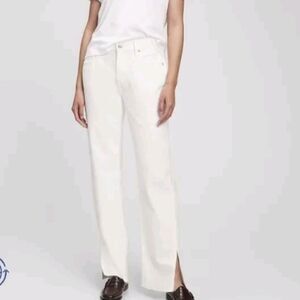 GAP NWT Mid Rise '90s Loose Split-Hem Jeans with Washwell - white - Size 32